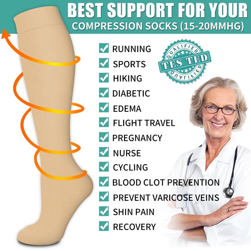 Laite Hebe 3 Pack Compression Sock-Compression Sock For Women and Men Circulation -Best for Running,Athletic Sports - Image 5